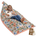 HUDDLE Original Cover for Stuffed Animal Bean Bag Storage (No Filler) XL Designer Beanbag Chairs for Kids & Adults | Instant Clutter Clear for Stylish Moms - 100% Cotton Canvas Chair Cover Boho Floral