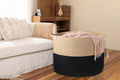 XXXXL WASHABLE Blanket Basket Living Room Boho 24" x 17" 2PCs Toy Baskets Woven Rope Basket for Blankets,Pillows,Throws,Laundry + Small Tray | Woven Storage Wicker (Black & Brown)